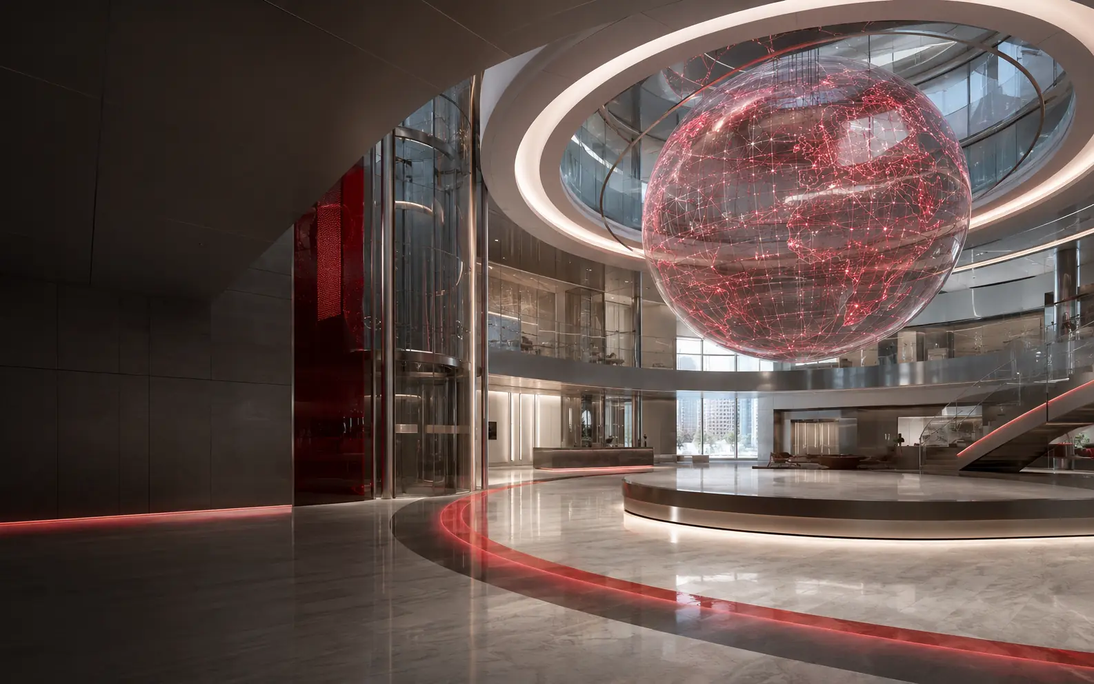 Sede digital futurista ASSERTY-BANK